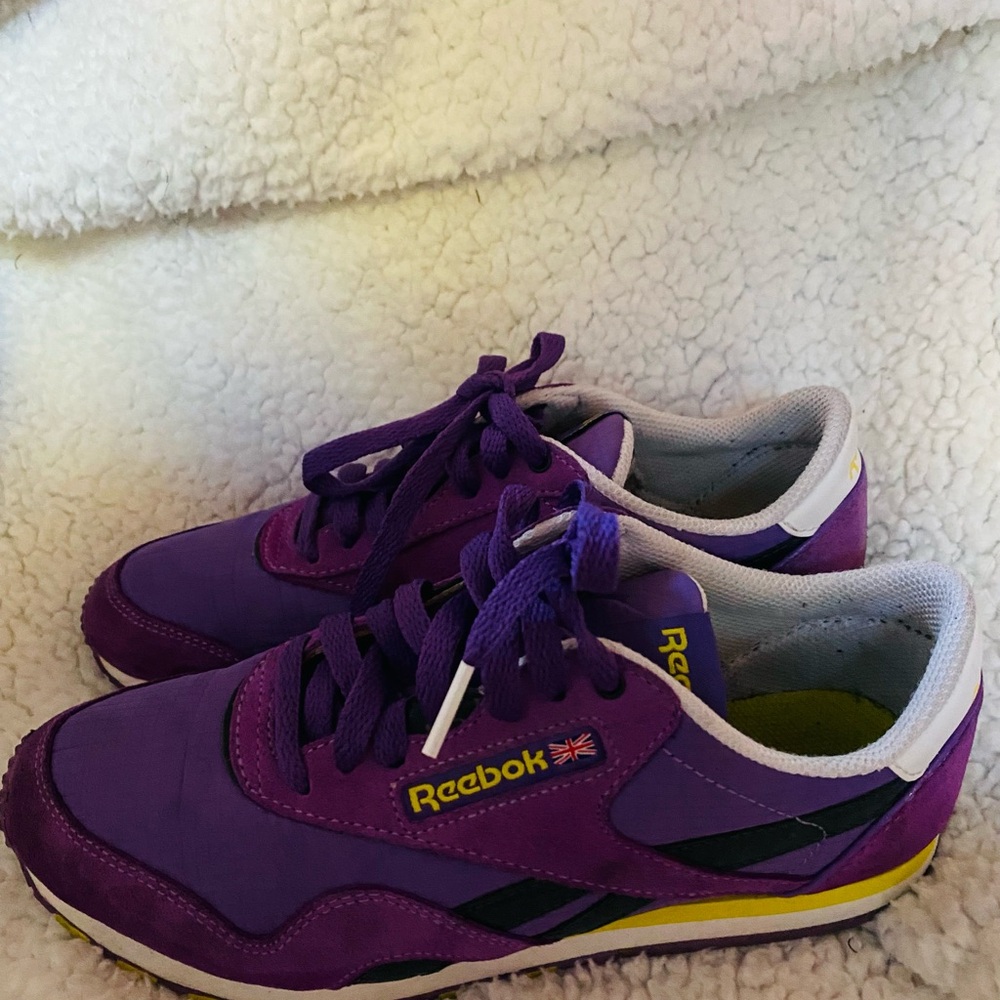 Reebok purple, Leather & Suede Sneakers